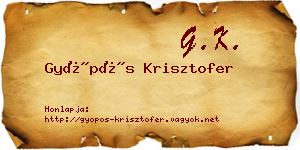 Gyöpös Krisztofer névjegykártya
