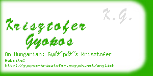krisztofer gyopos business card